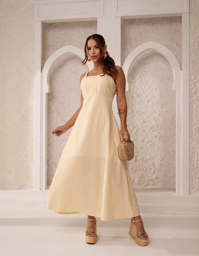 VESTIDO MIDI LISTRADO