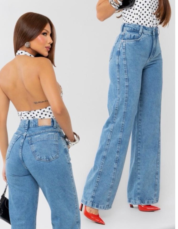 CALÇA WIDE LEG MANU EMENDA