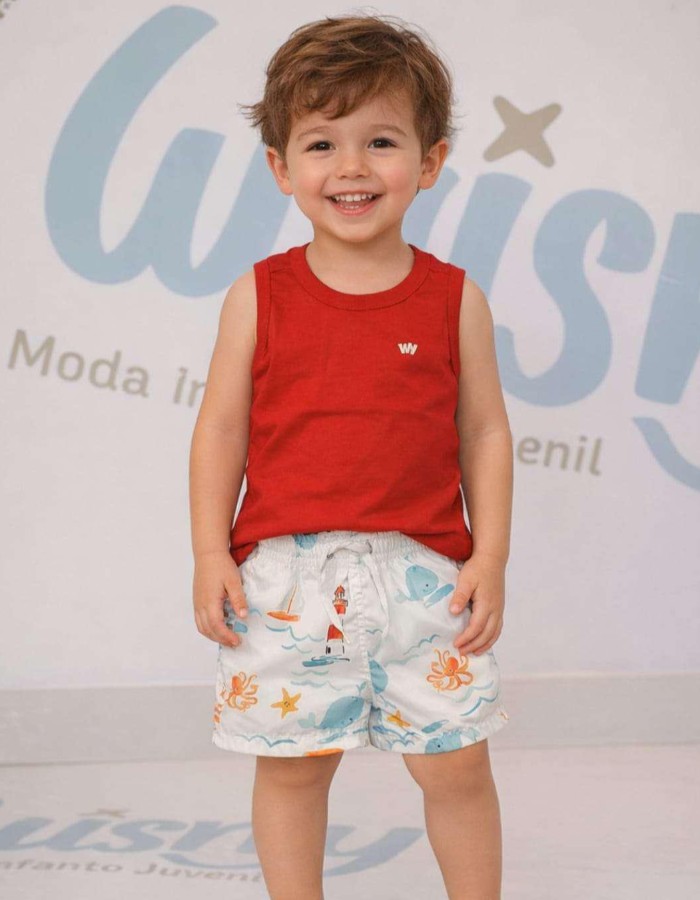 short tactel estampado