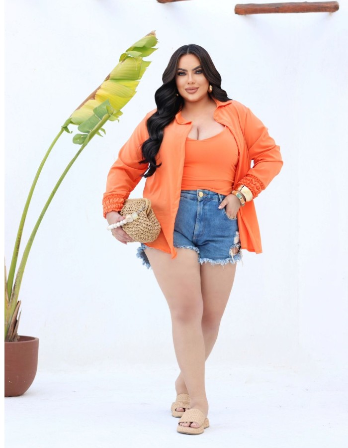 conjunto blusão com top