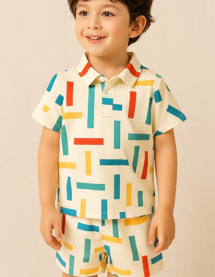 Conjunto polo menino listado