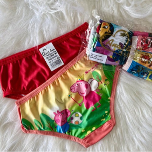 CALCINHA INFANTIL PERSONAGEM C/04 NA BOLSA