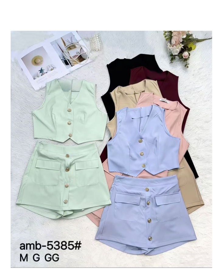 Conjunto short saia , saia atrás 