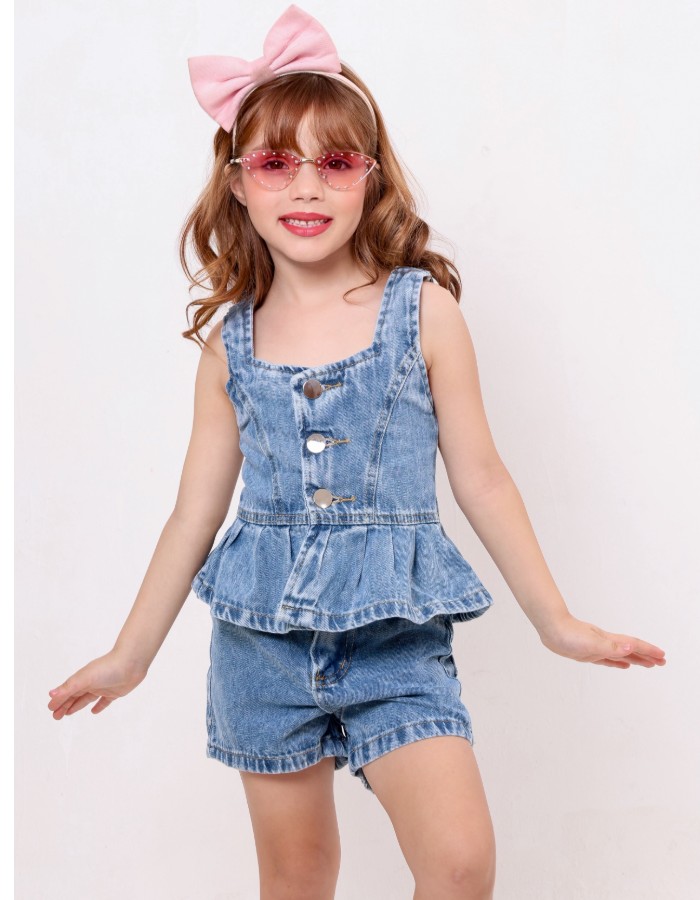 CROPPED JEANS INFANTIL DESGRADEADO