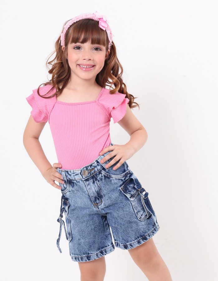 BERMUDA JEANS INFANTIL DESGRADEADA