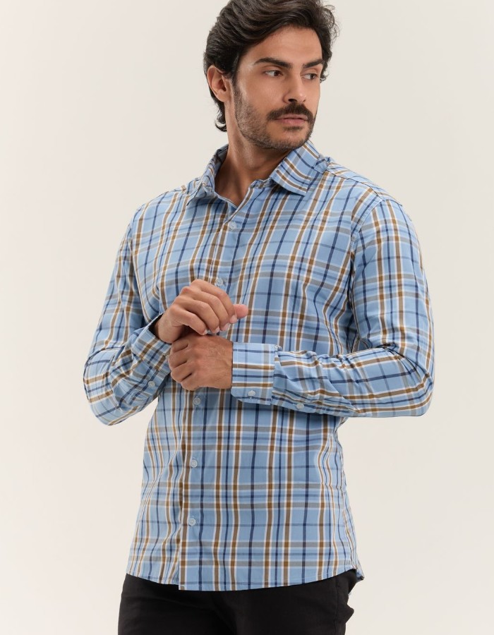 CAMISA XADREZ SOCIAL  M. LONGA 