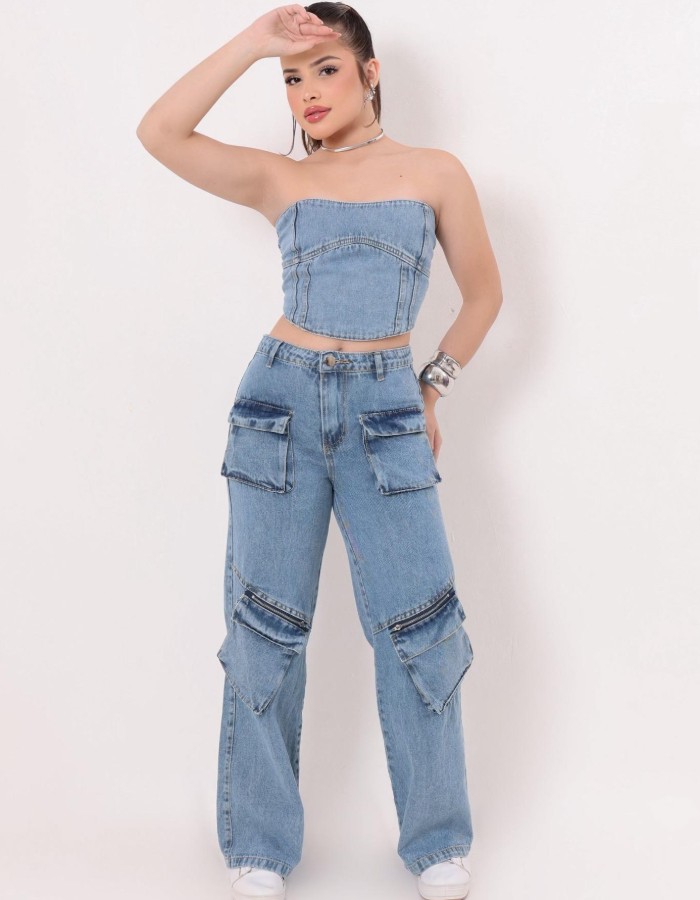 CALÇA JEANS DESGRDAEDA
