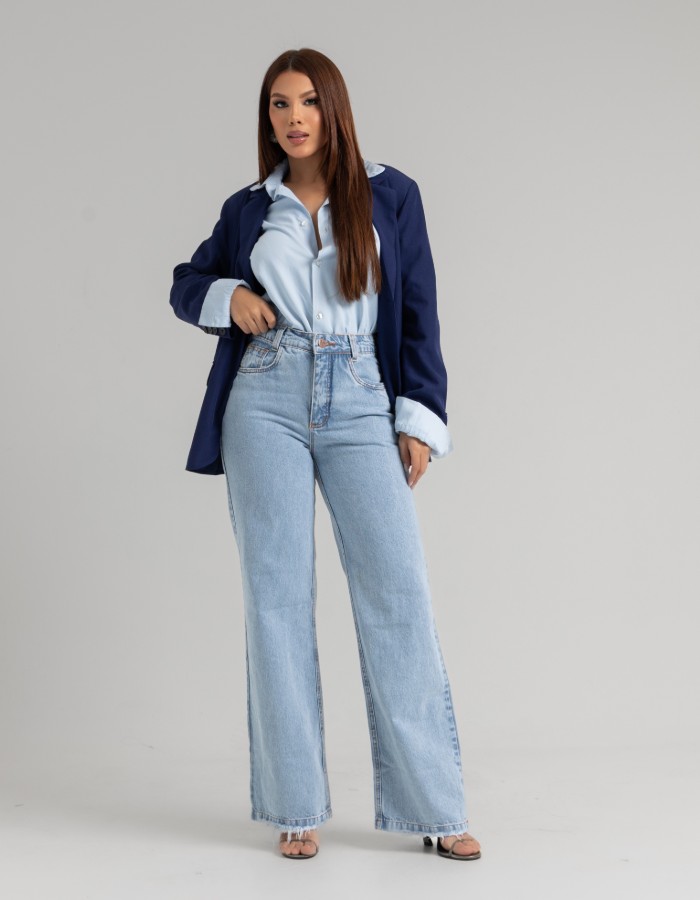 CALÇA WIDE LEG 100% ALGODÃO