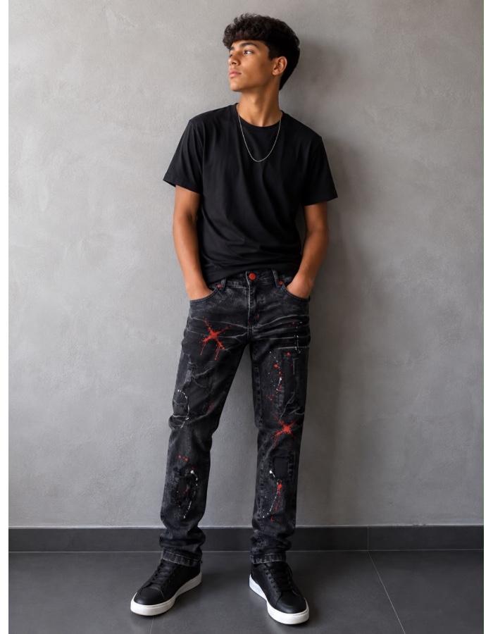Calça masculina jogador detalhes vermelho 