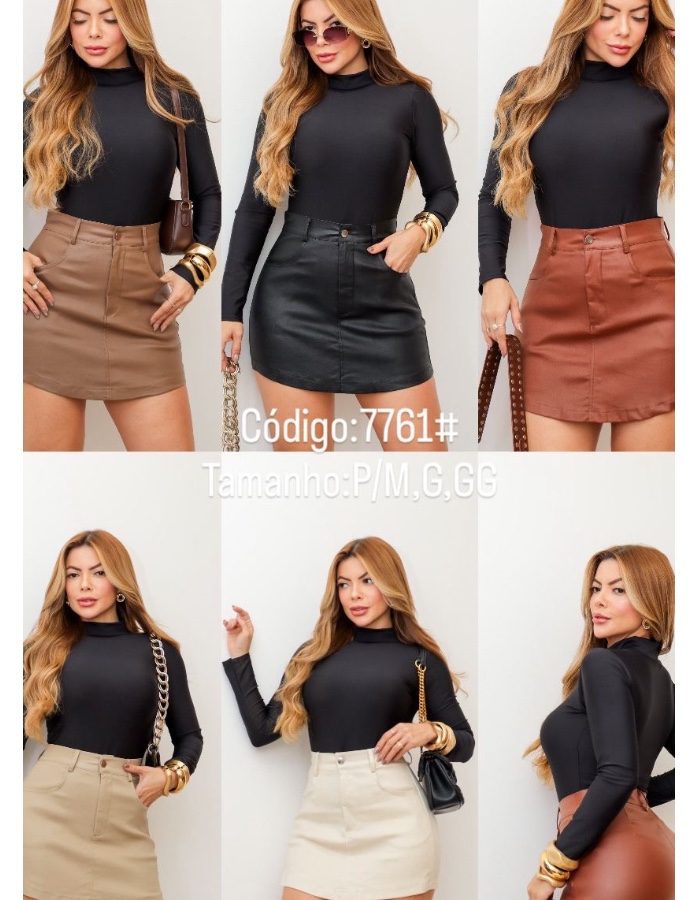 Short saia resinado 