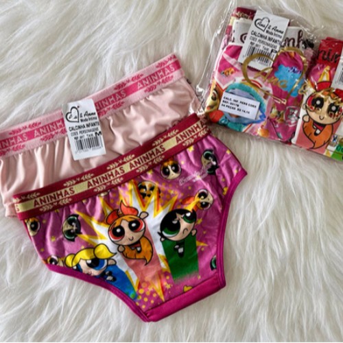 CALCINHA INFANTIL PERSONAGENS COM COS C/04 NA BOLSA