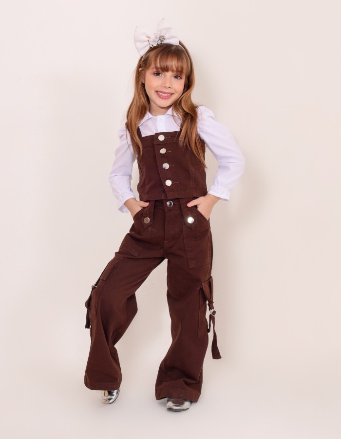 CONJUNTO MARROM INFANTIL