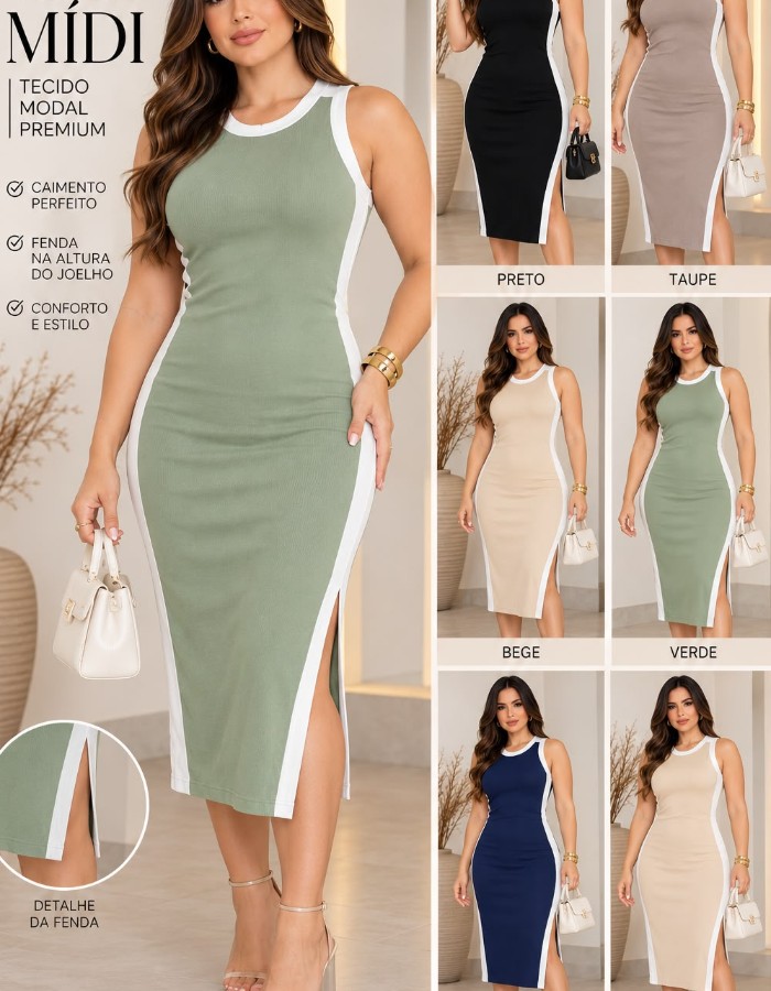 VESTIDO MIDI MODAL FRIO 