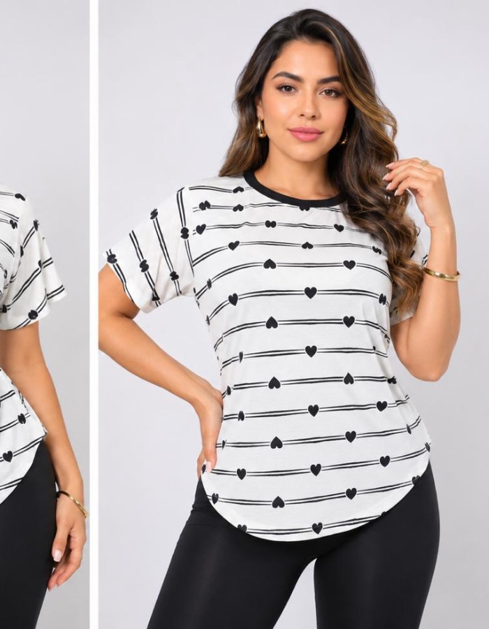 Blusa corações gola