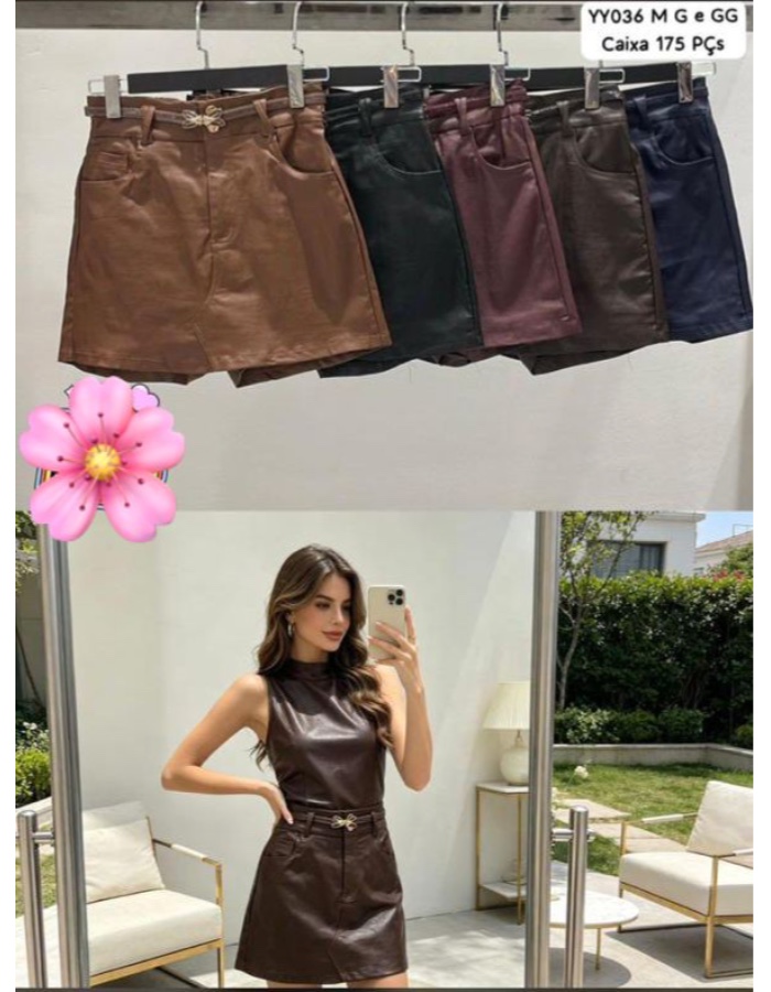 Short saia resinado Angelina 