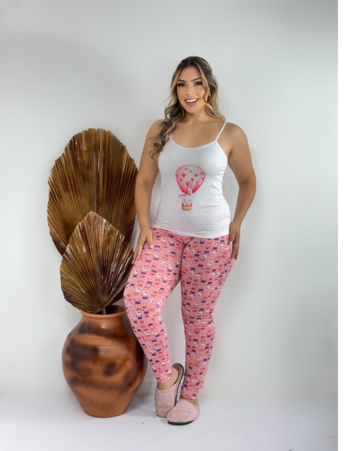 Pijama de alça estampada 