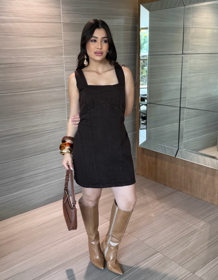 VESTIDO MARROM
