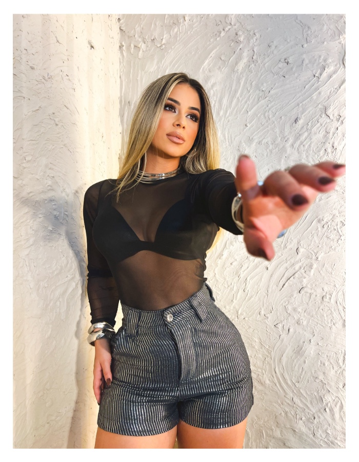 saia jeans  foil prata