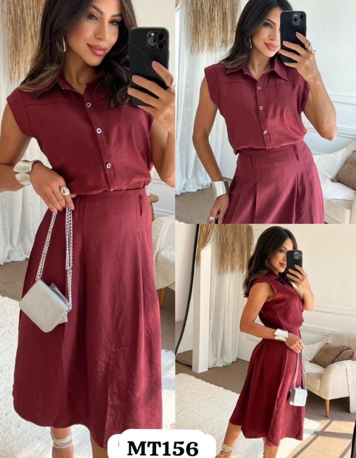 CONJUNTO TECIDO MARANTE 