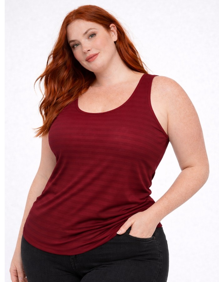 Regata Listrada Feminina Plus Size