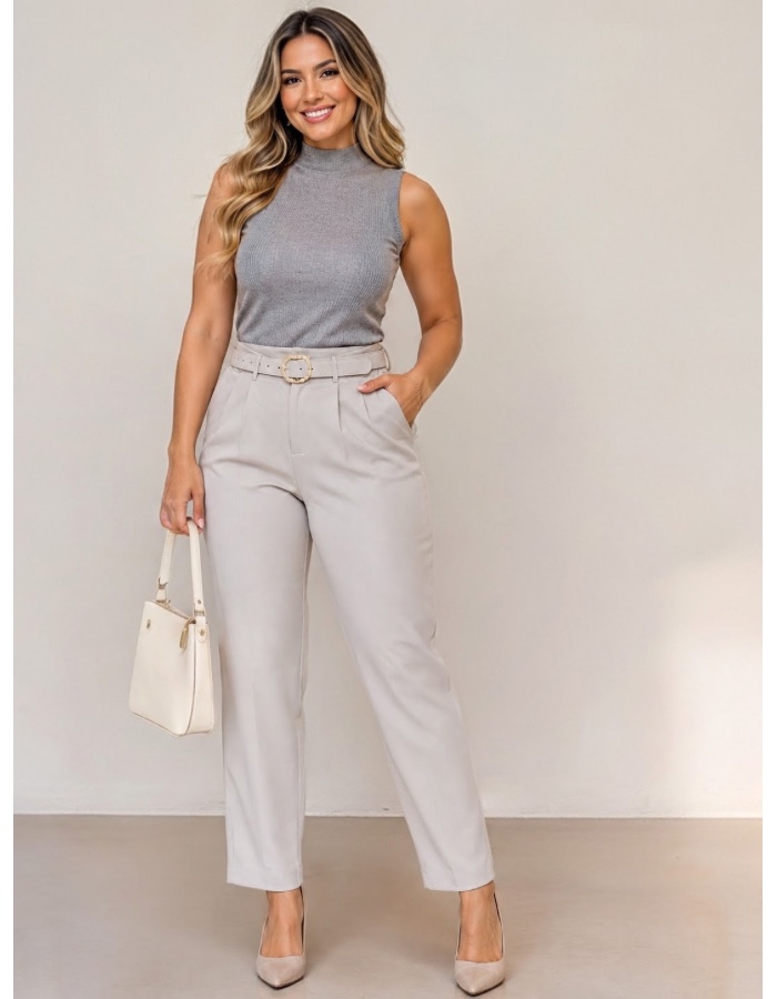 Calça social com cinto 