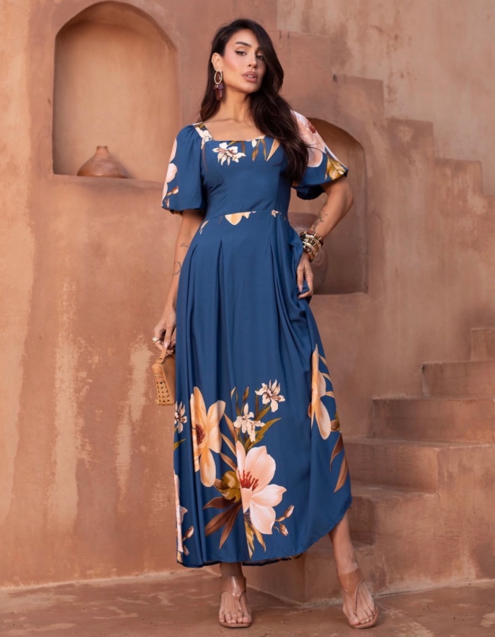 VESTIDO EST. C/ MANGUINHA