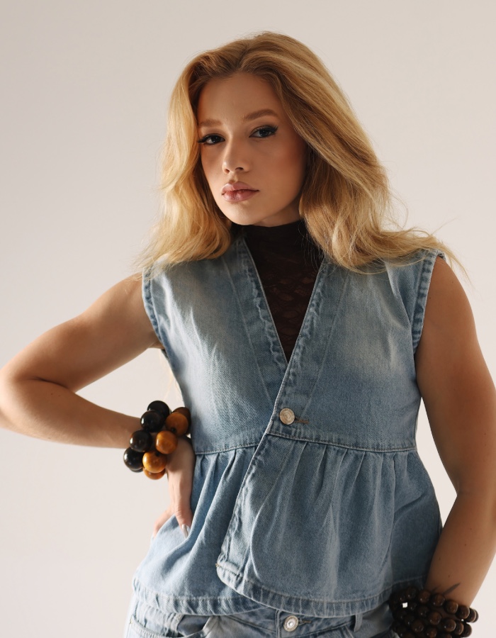 BLUSA BABADO MARMORIZADA