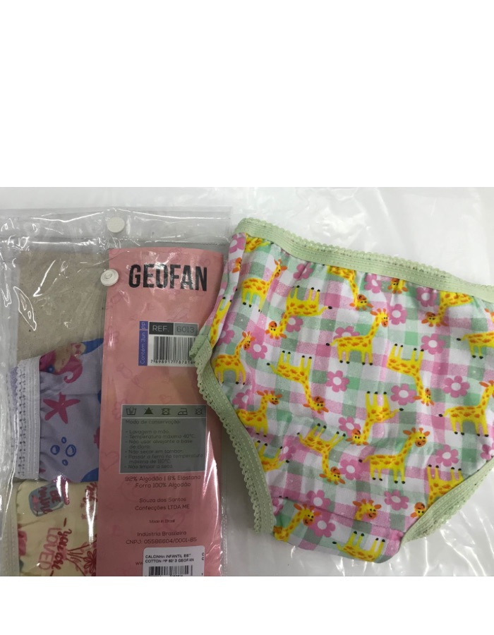 Calcinha Infantil Estampada Cotton 