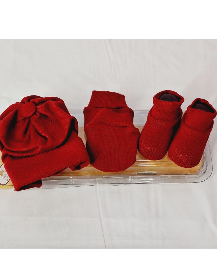 kit touca, luva e sapato Baby Gold