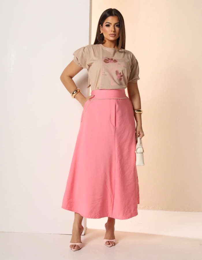 CONJUNTO BLUSA E SAIA LONGA