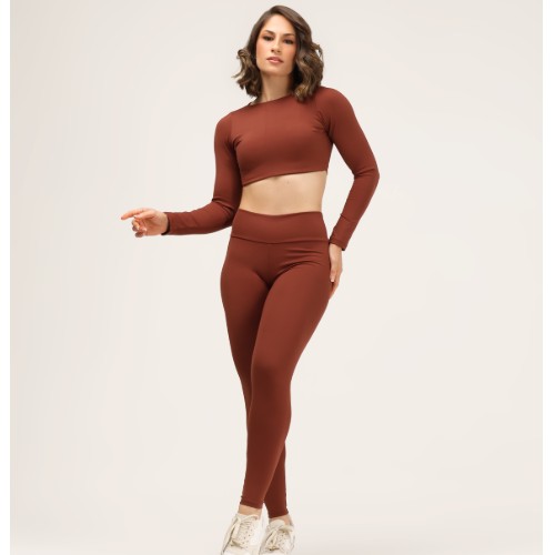 CONJUNTO CALÇA LISO TOP MANGA LONGA