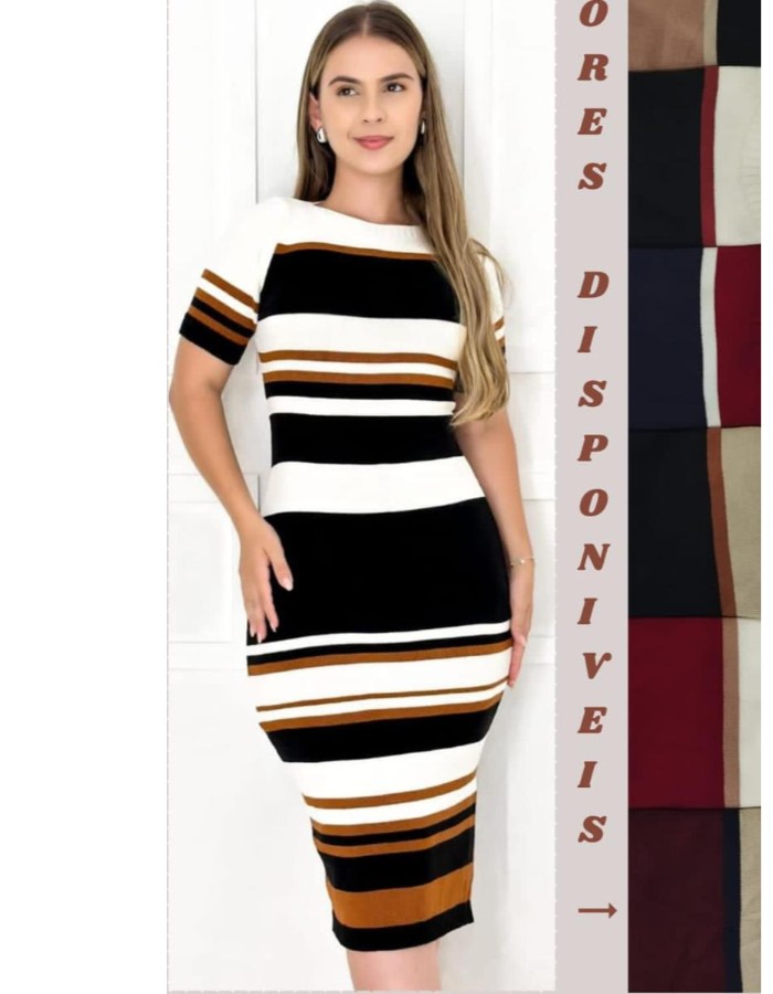 VESTIDO MIDE LISTRADO