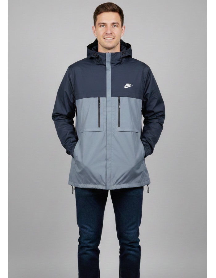 Jaqueta Nike impermeável azul/cinza 