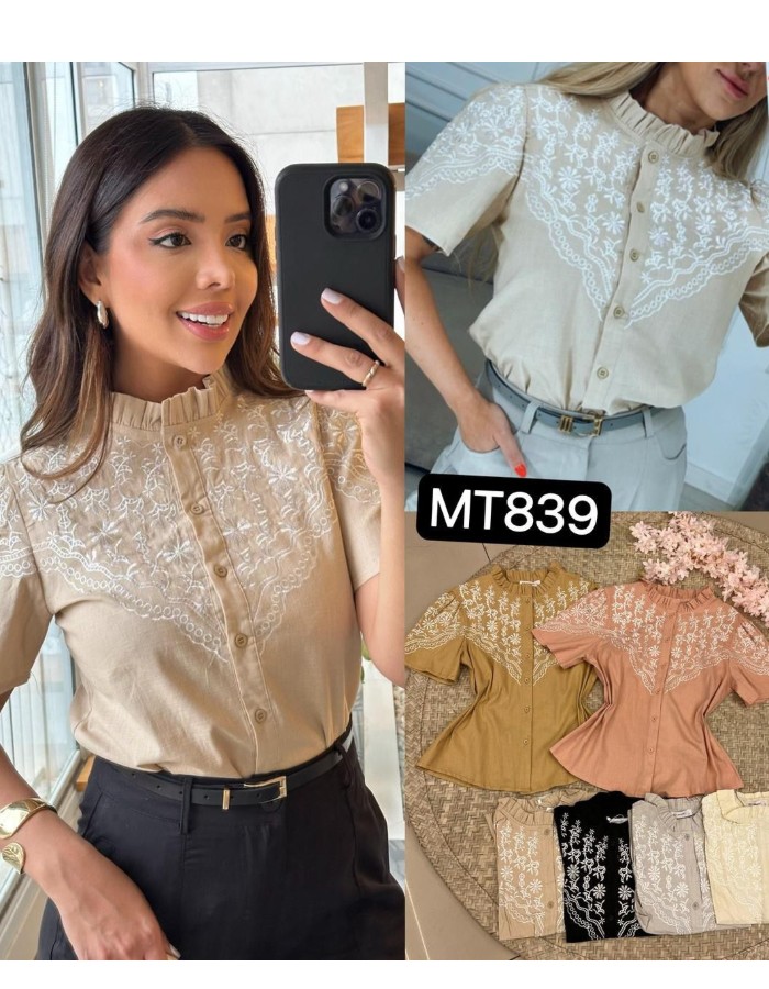 BLUSA TECIDO COM BORDADO