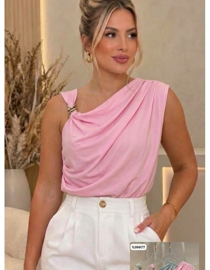 BLUSA TECIDO TRICOLINE C/ ELASTANO