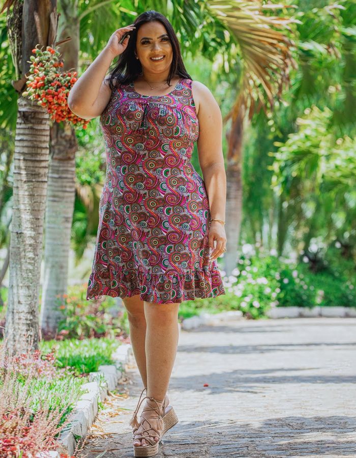 VESTIDO CURTO SEM MANGA - TAM G