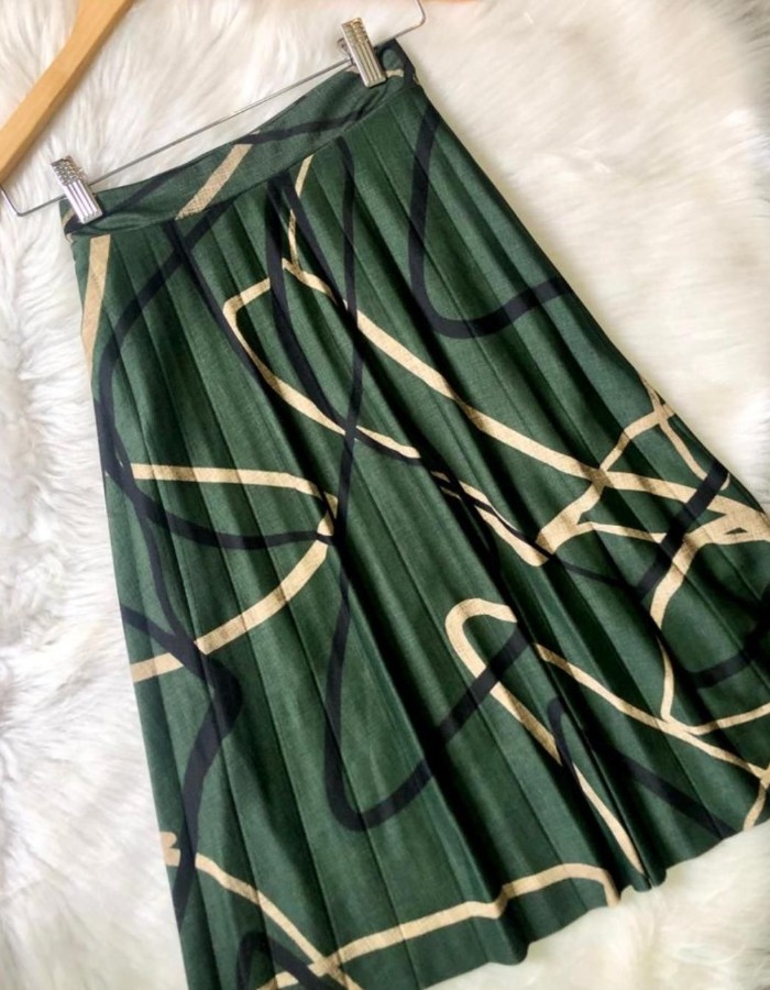 SAIA PLISSADA ESTAMPADA