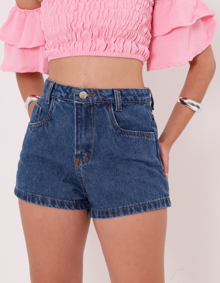 SHORT JEANS ESCURO DESGRADEADO