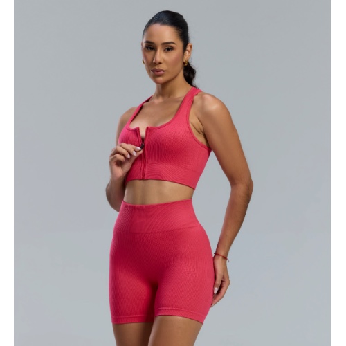 CONJUNTO DE SHORT CANELADO PREMIUM TOP ZIPER IMPORT