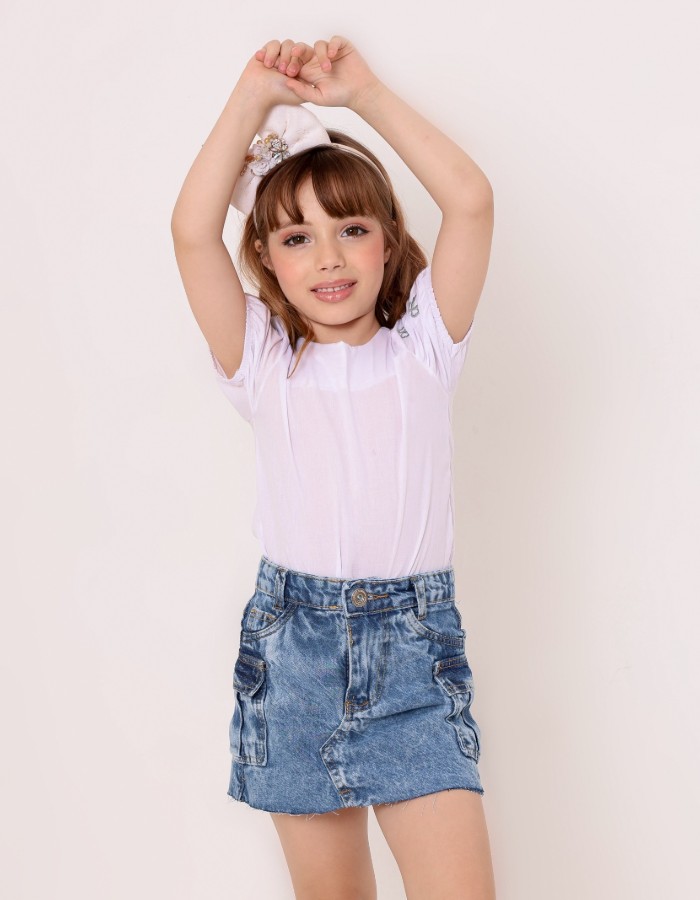 SHORT SAIA JEANS INFANTIL DESGRADEADO