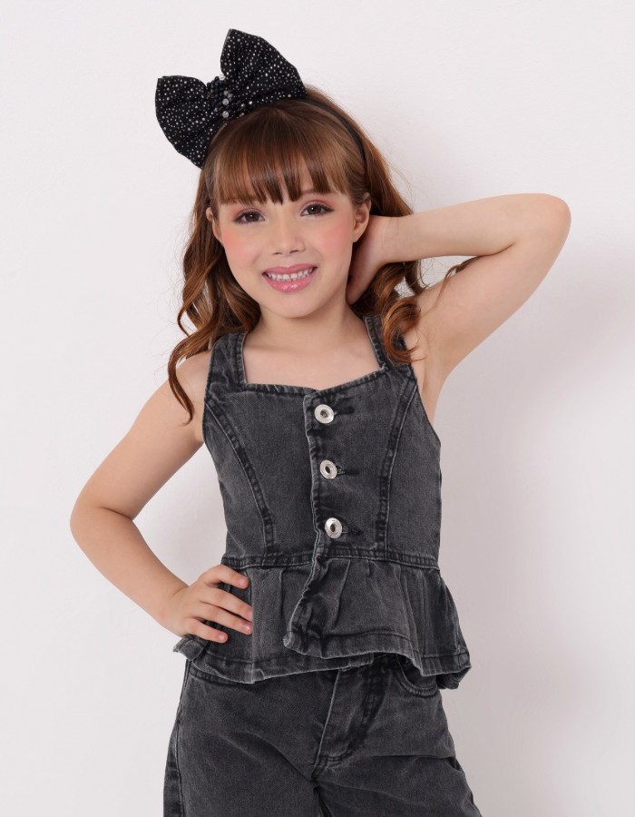 CROPPED BLACK INFANTIL DESGRADEADO