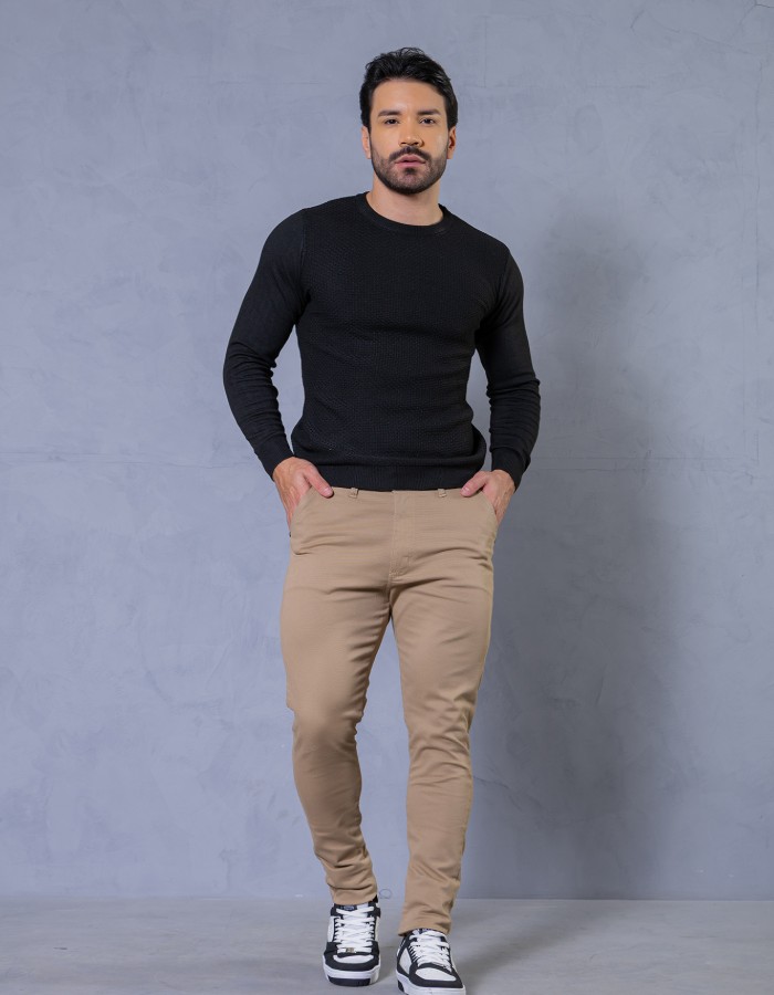 SOCIAL MASCULINA BEGE ESCURA
