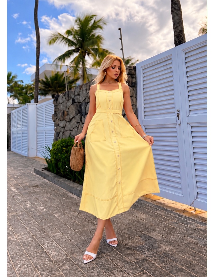 VESTIDO COM BOTÃO