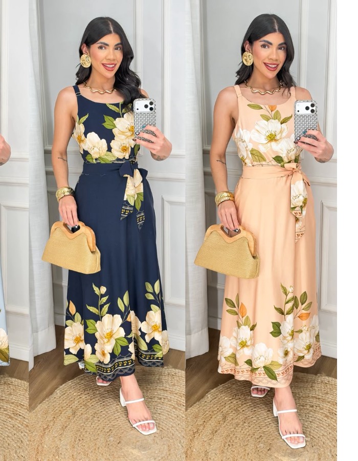 VESTIDO MIDI ESTAMPADO 