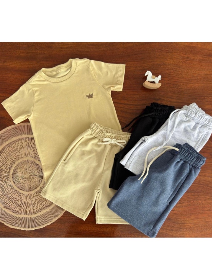 Blusa manga menino algodão penteado