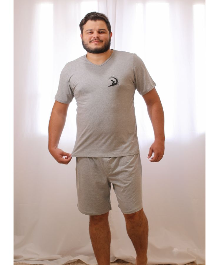 Pijama Masculino Manga Curta Plus Size TAMANHO 46 