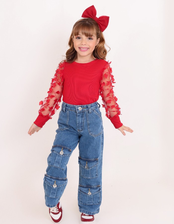 CALÇA JEANS INFANTIL DESGRADEADA