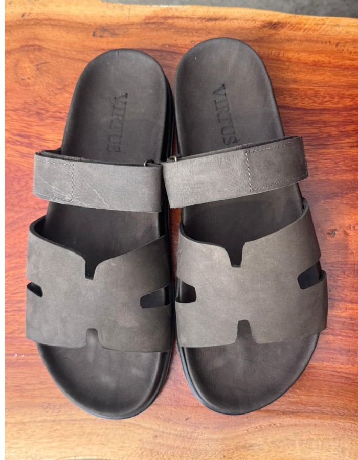 Produto sandalia-ajustavel-100-couro-cinza 3