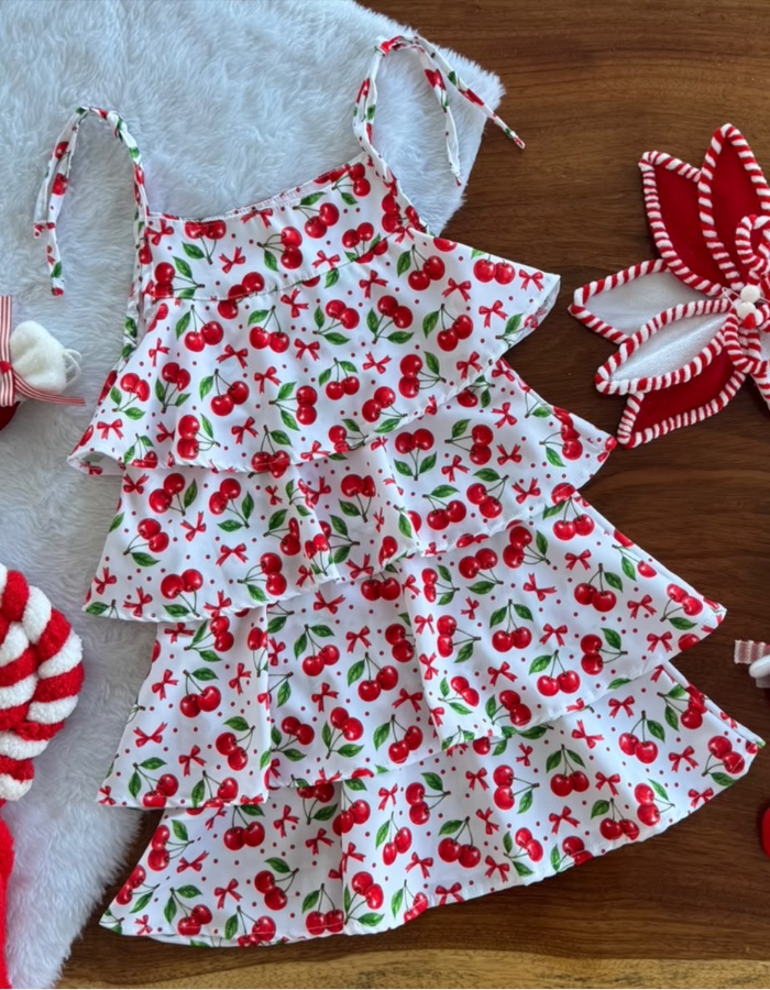 VESTIDO NATAL  BABADOS 