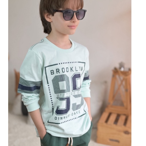 Blusa manga longa verde bb